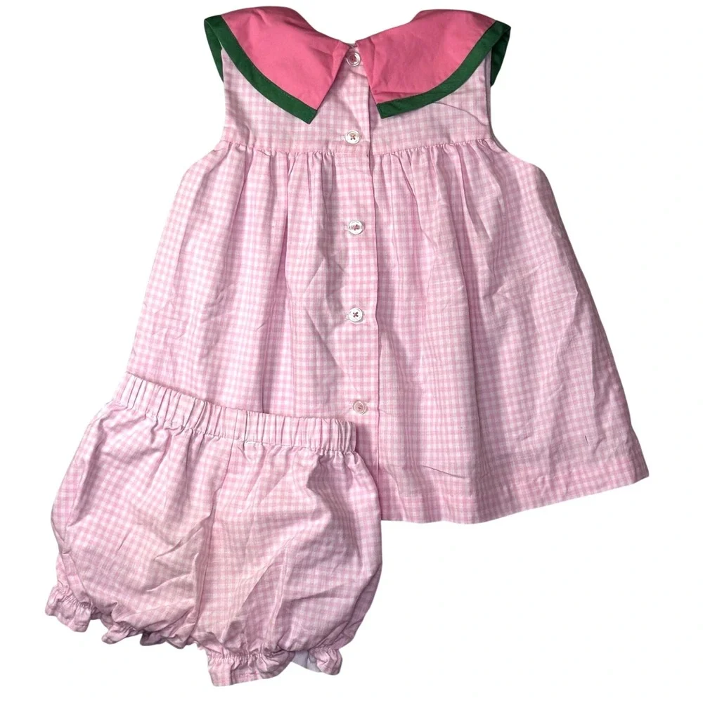 TBBC The Beaufort Bonnet Company Tabitha's Teacher's Pet Set Gingham Watermelon